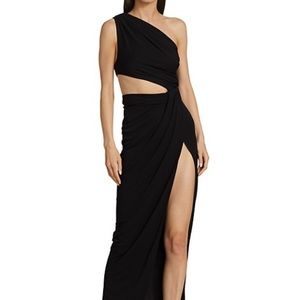 Ronny Kobo Aido Draped Cutout Midi-Dress S